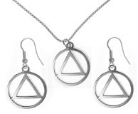 AA Sterling Symbol Pendant Necklace with matching Earrings
